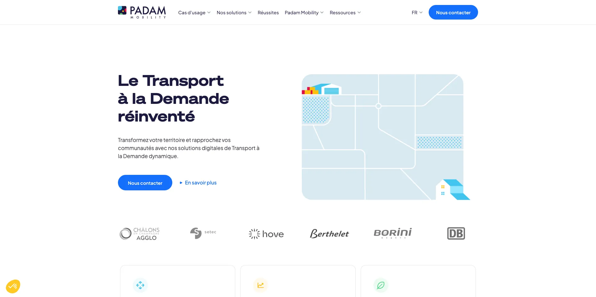 Page d'accueil du site Padam Mobility