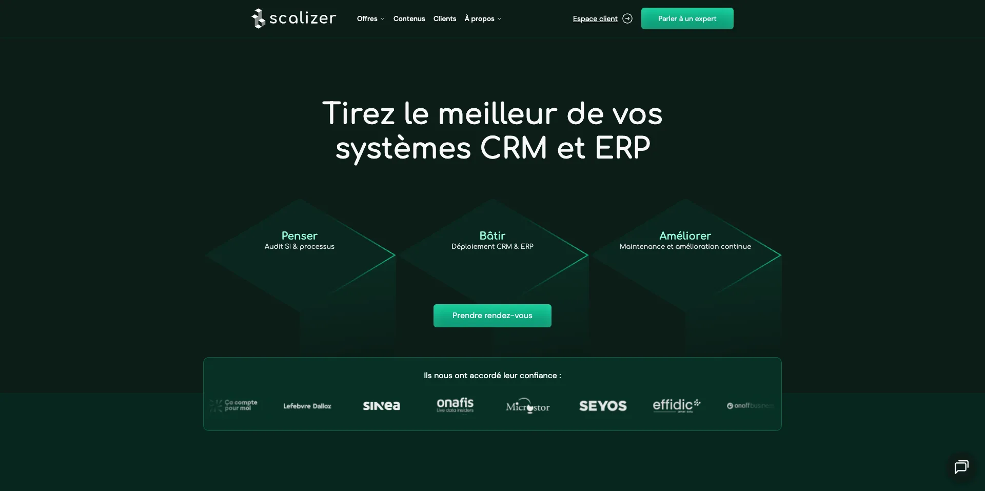 Page d'accueil du site Scalizer