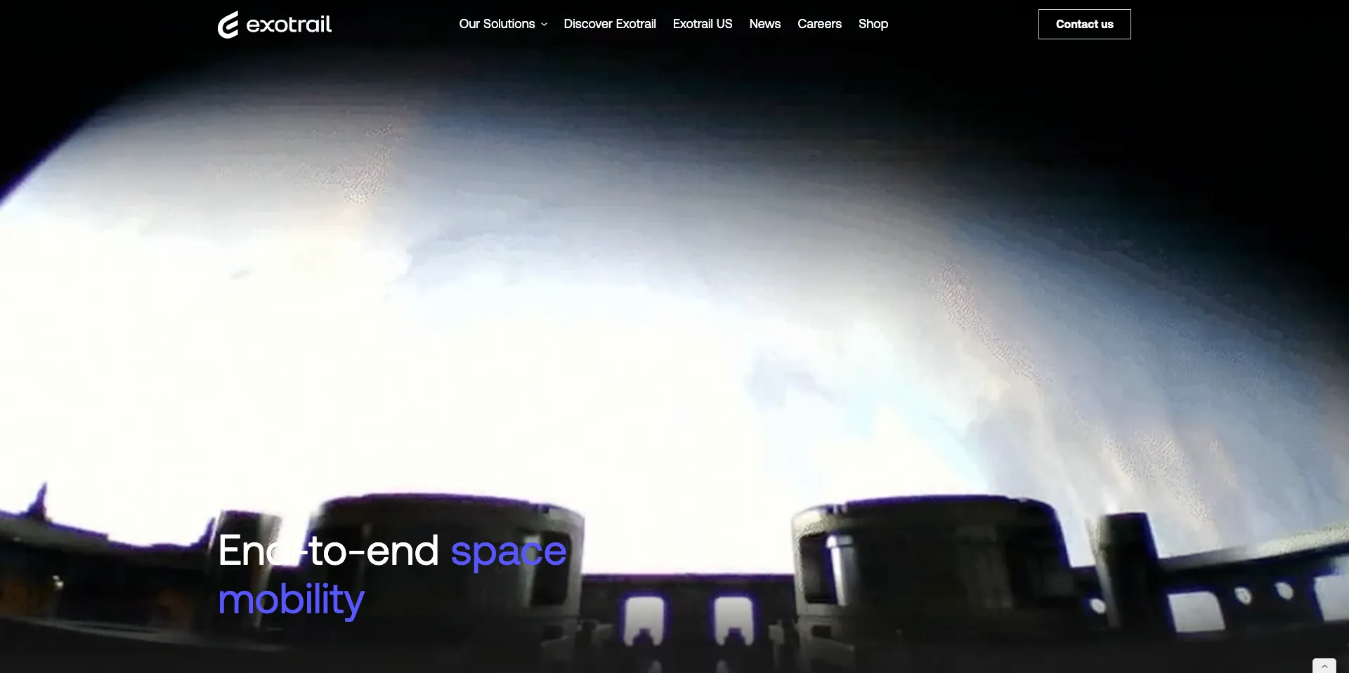 Page d'accueil du site Exotrail