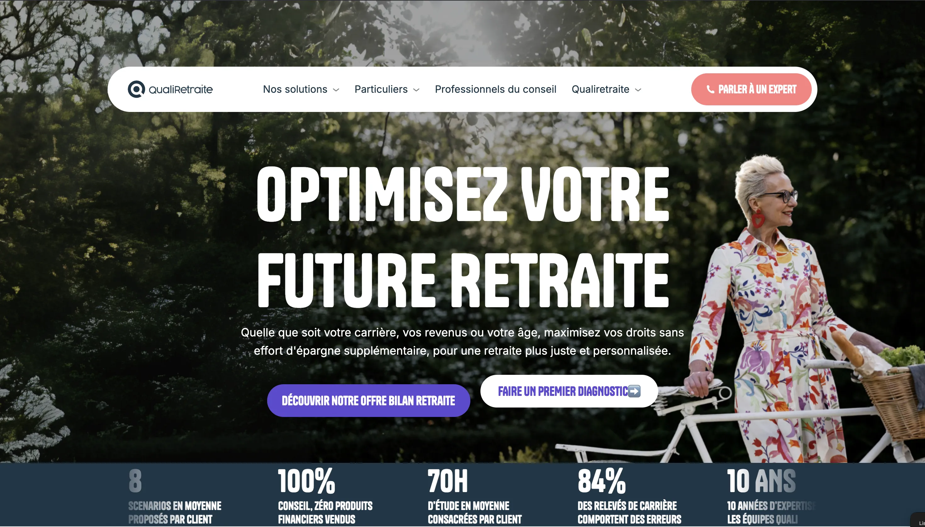 Page d'accueil du site Qualiretraite