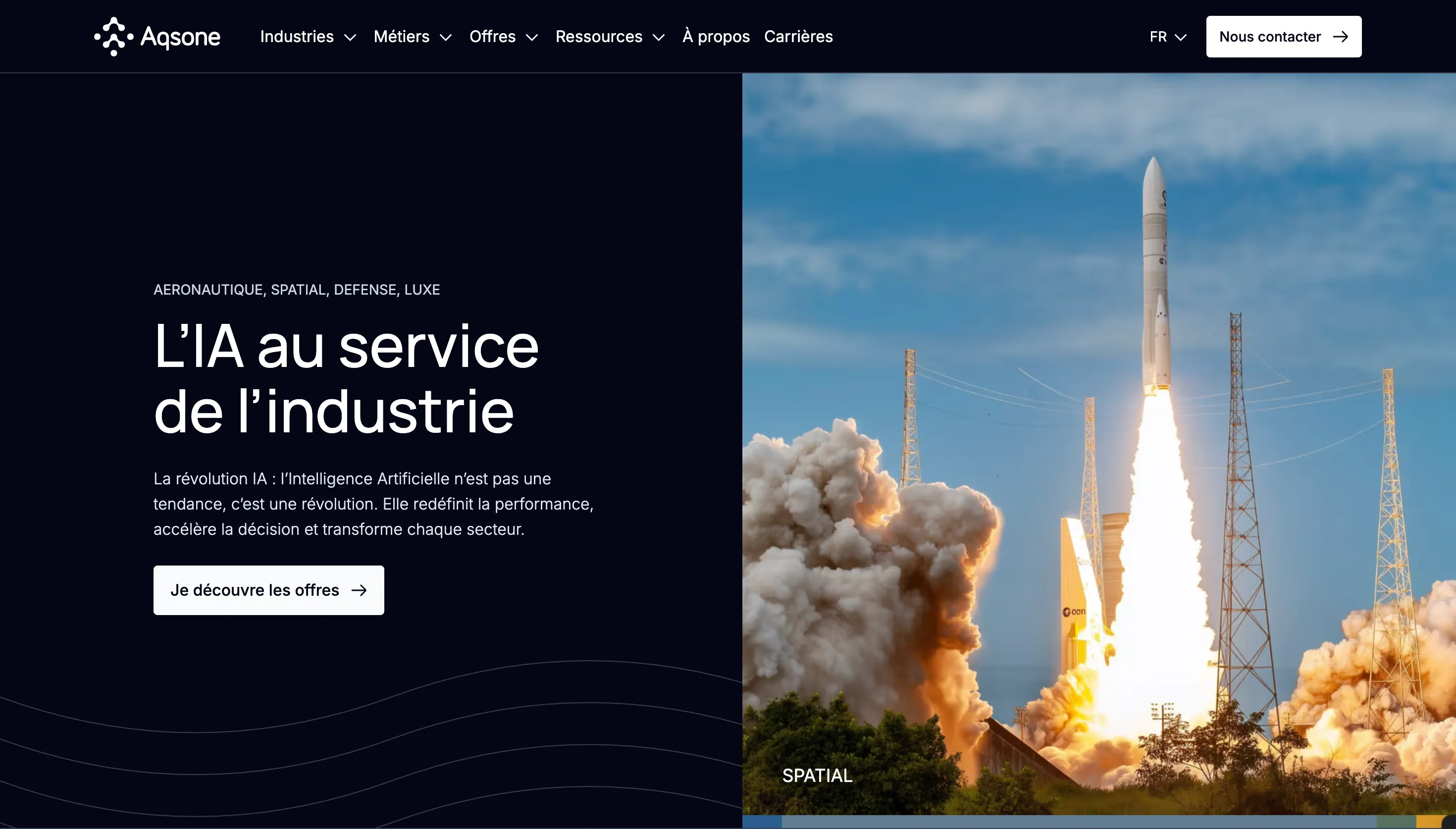 Page d'accueil du site Aqsone