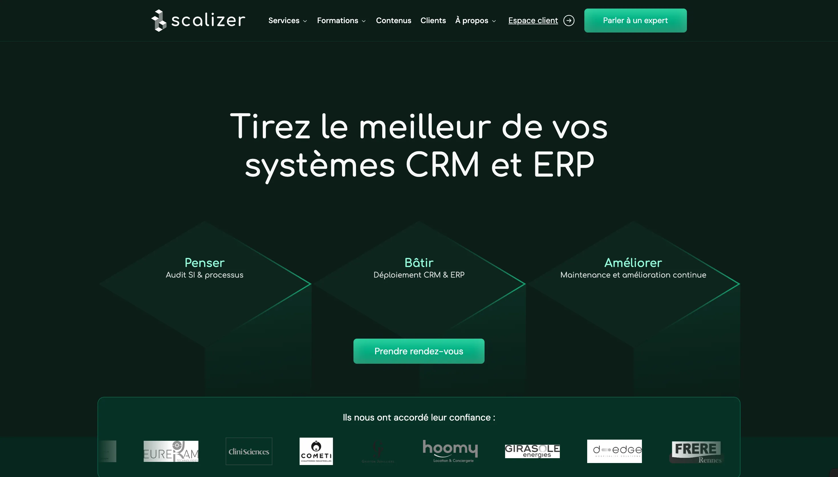 Page d'accueil du site Scalizer